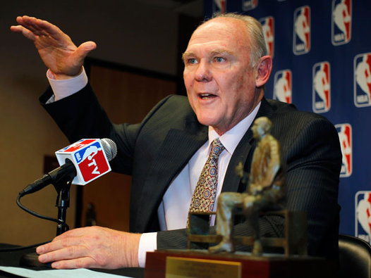 George Karl accepting his Coach of the Year Award
